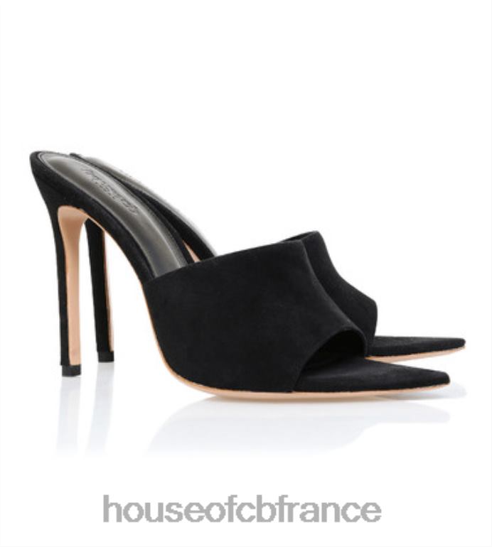 House of CB mule pointue en daim noir andromeda N888H1112 chaussures