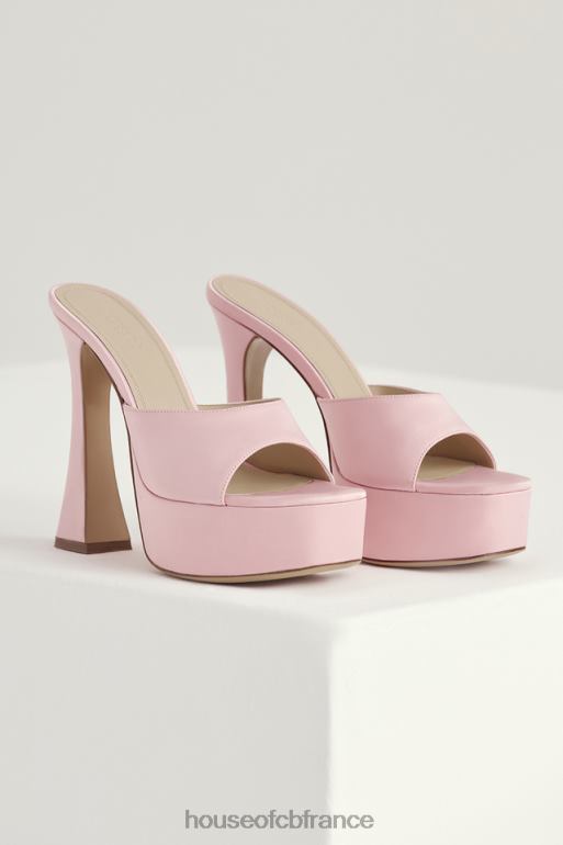 House of CB mules à plateforme en satin rose Alessandra N888H1066 chaussures