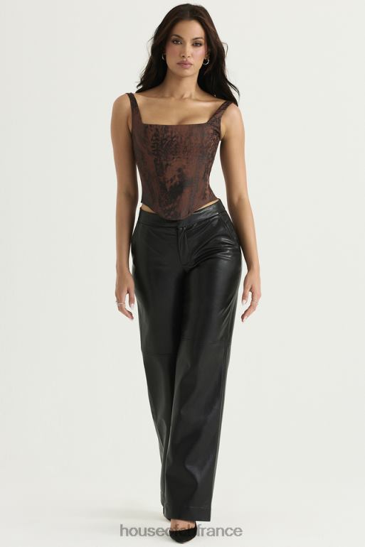 House of CB pantalon en cuir vegan noir omaira N888H894 vêtements