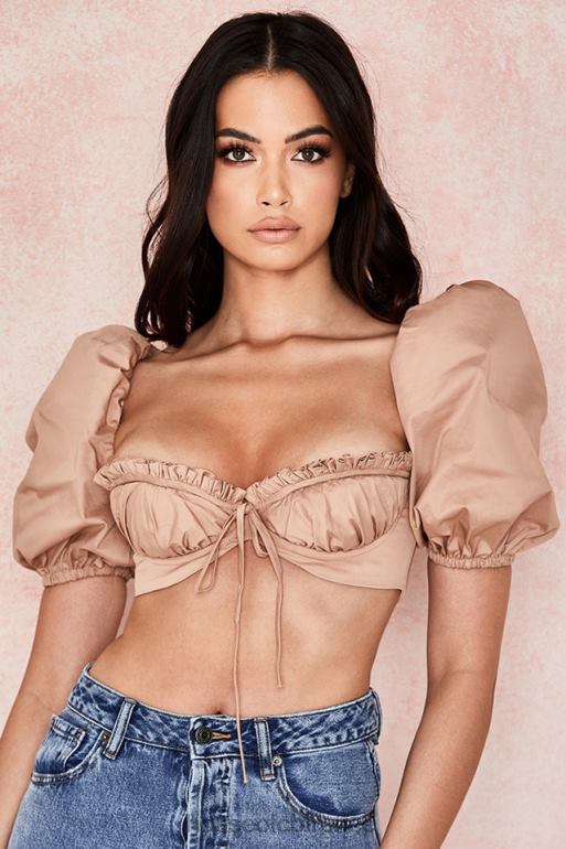 House of CB brassière hedy camel à manches bouffantes N888H107 vêtements