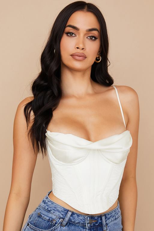 House of CB corset drapé en satin ivoire bea N888H84 vêtements