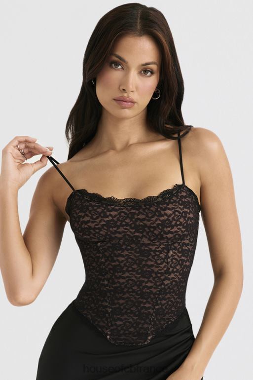 House of CB corset en dentelle noire romina N888H39 vêtements