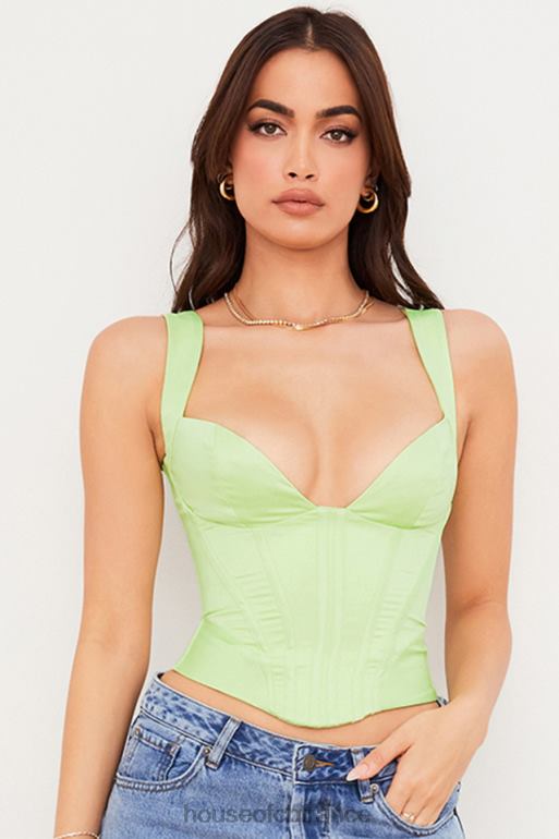 House of CB corset en satin liberty citron vert N888H79 vêtements