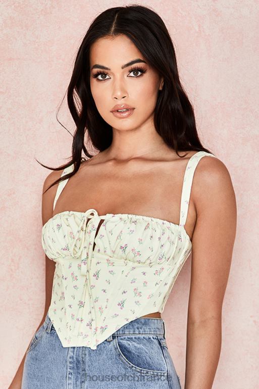 House of CB corset floral gène citron N888H106 vêtements