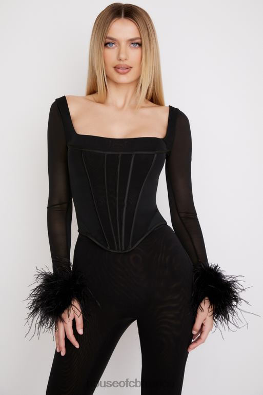 House of CB corset garni de maille noire Stella N888H70 vêtements