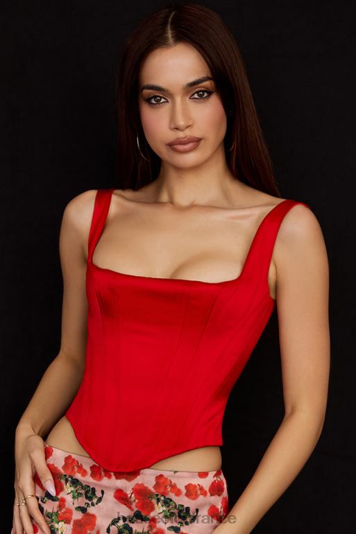 House of CB corset long en satin écarlate Rafa N888H62 vêtements