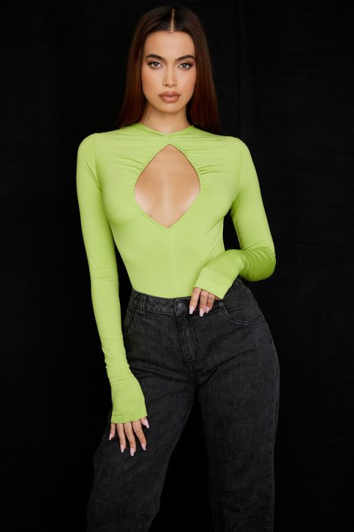 House of CB Estrelle - body découpé vert lime N888H736 vêtements