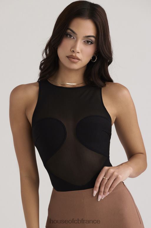 House of CB body bandage noir sans manches Chiara N888H718 vêtements