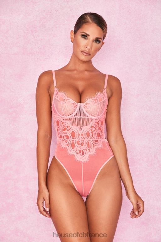 House of CB body nadia en dentelle rose N888H818 vêtements