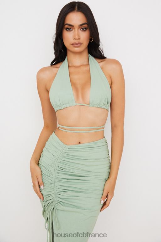 House of CB calypso sage - haut bustier froncé à col licou N888H753 vêtements