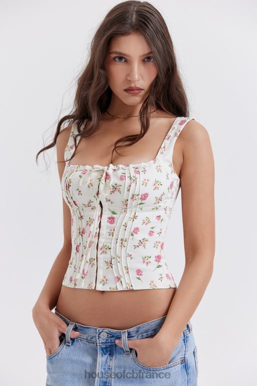 House of CB chicca - haut fleuri à imprimé roses N888H677 vêtements