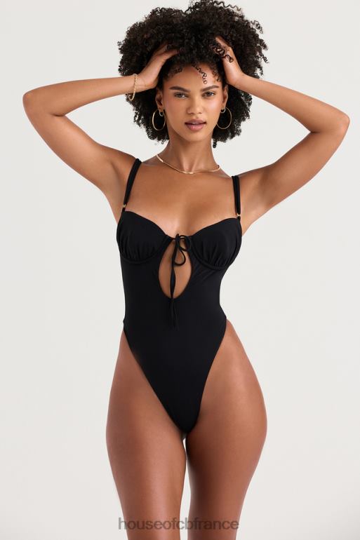 House of CB maillot de bain noir découpé cannes N888H1210 vêtements