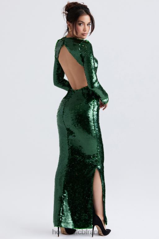 House of CB robe longue à sequins belle vert pin N888H344 vêtements