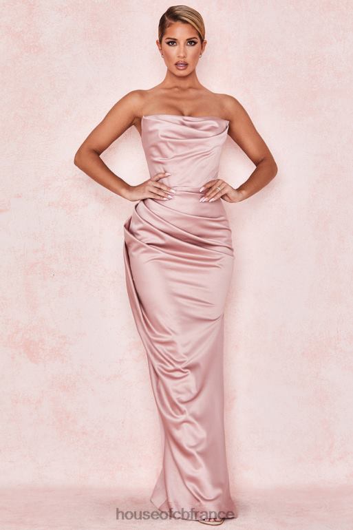 House of CB robe bustier en satin blush adrienne N888H629 vêtements