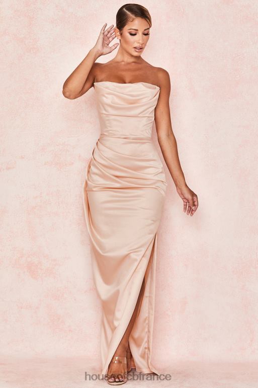 House of CB robe bustier en satin champagne Adrienne N888H622 vêtements