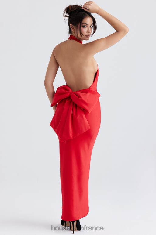 House of CB robe dos nu à nœud rouge ilaria N888H349 vêtements